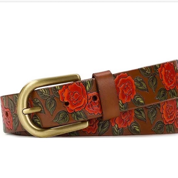 NWT Patricia Nash 1.31" Vietri Floral Leather Belt